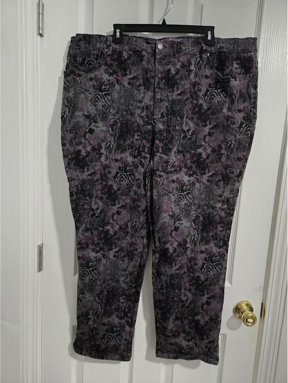 Gloria Vanderbilt Amanda High Rise Tapered Pants Plus Size 24W Abstract Stretch - Picture 5 of 7